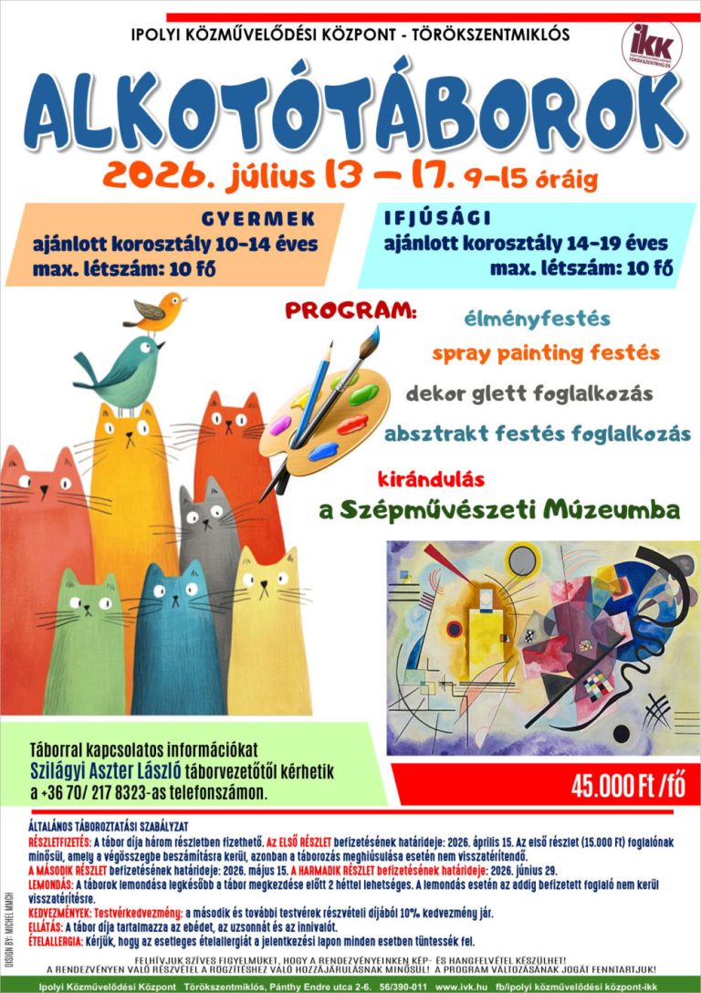 Nyári alkotótábor - Ipolyi Közművelődési Központ