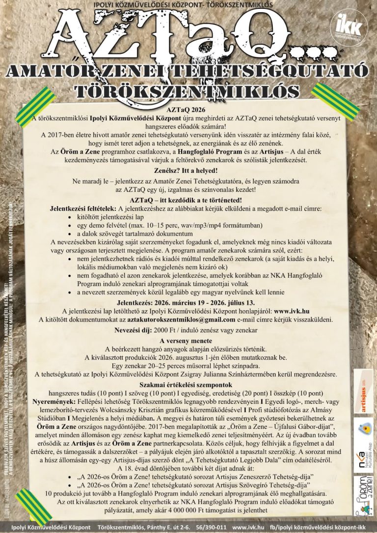 AztaQ - 2026 tehetségkutató verseny - Ipolyi Közművelődési Központ