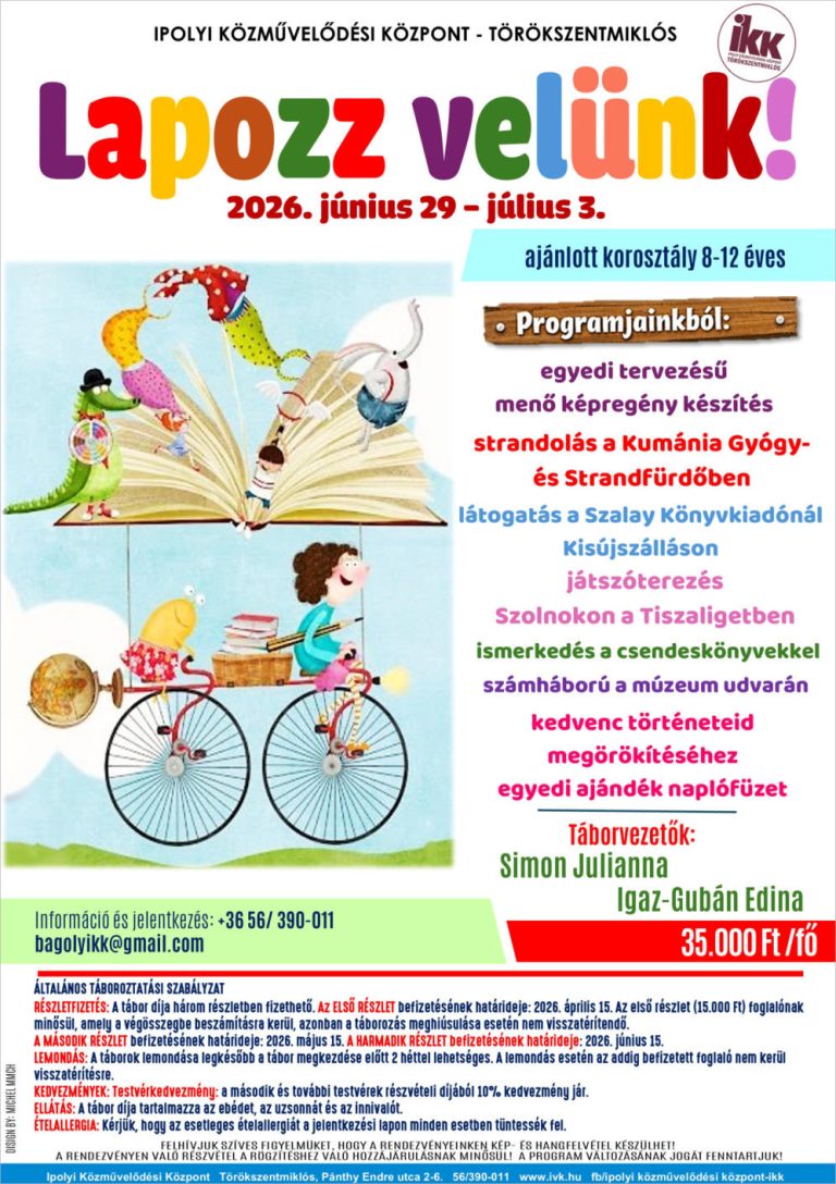 Lapozz velünk! tábor - Ipolyi Közművelődési Központ