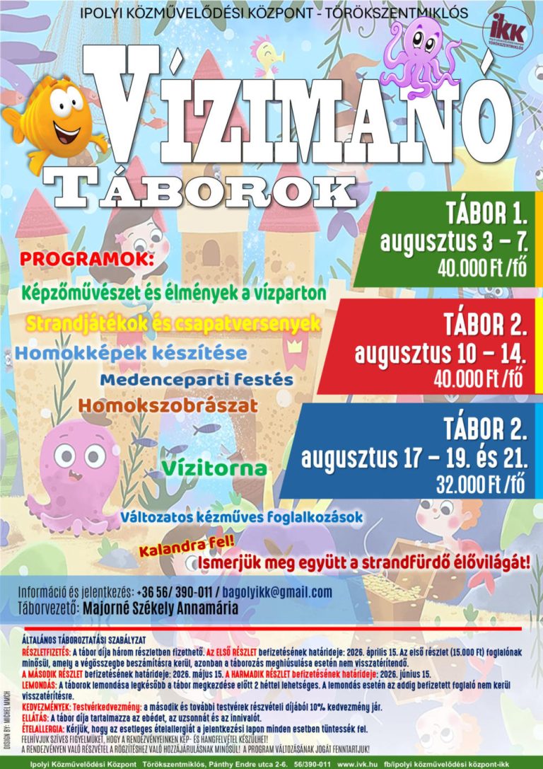 Vízimanó táborok Törökszentmiklóson