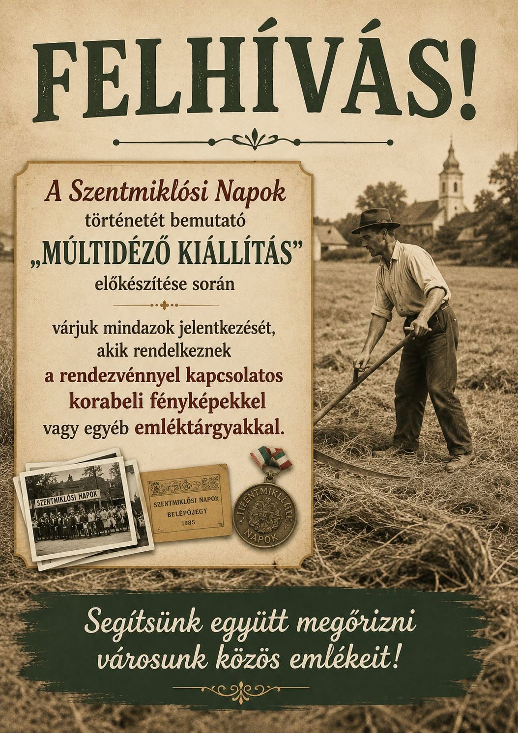Felhívás - Múltidéző kiállítás előkészítése - Ipolyi Közművelődési Központ