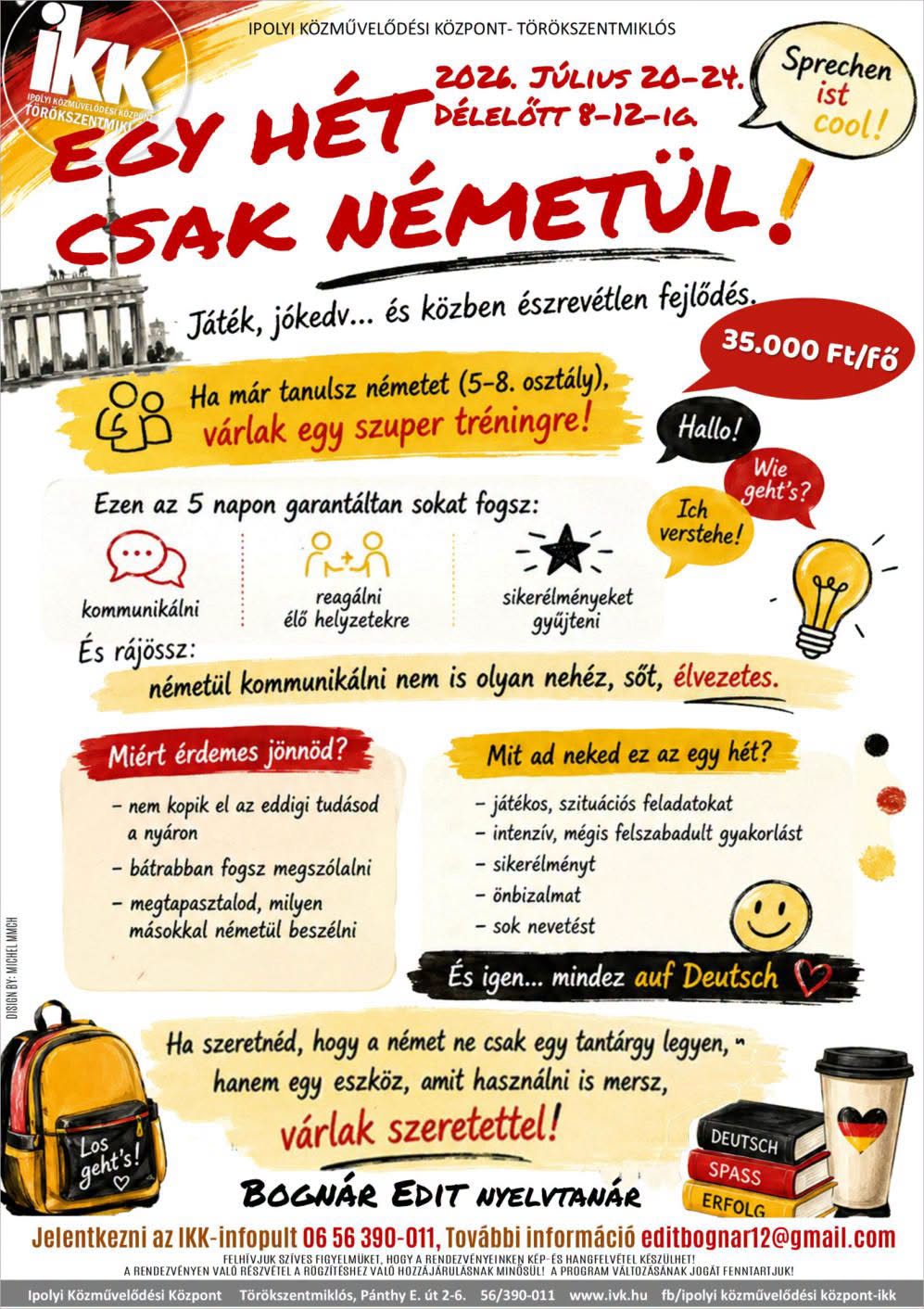 Egy hét csak németül - nyelvitábor - Ipolyi Közművelődési Központ