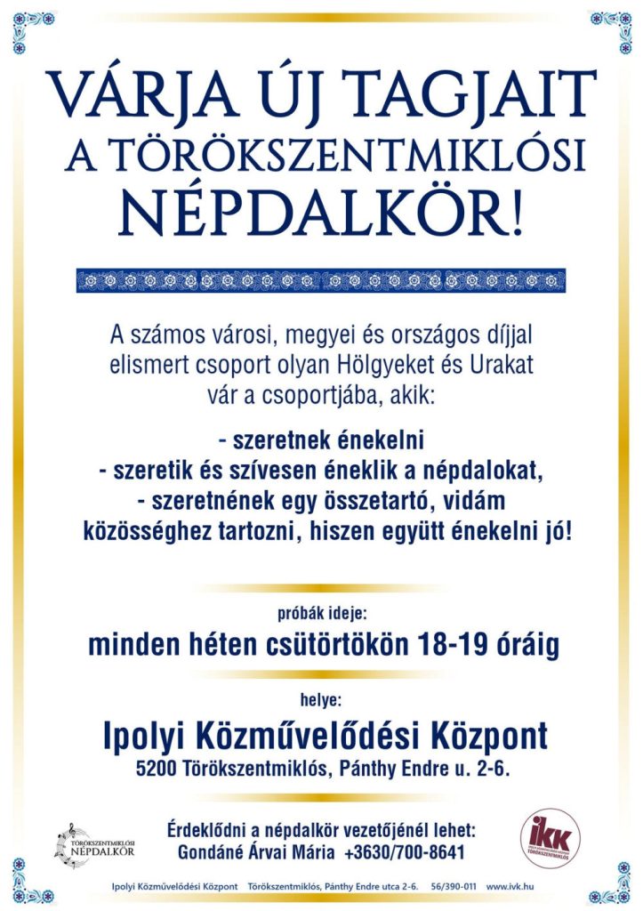 Törökszentmiklósi Népdalkör - Ipolyi Közművelődési Központ