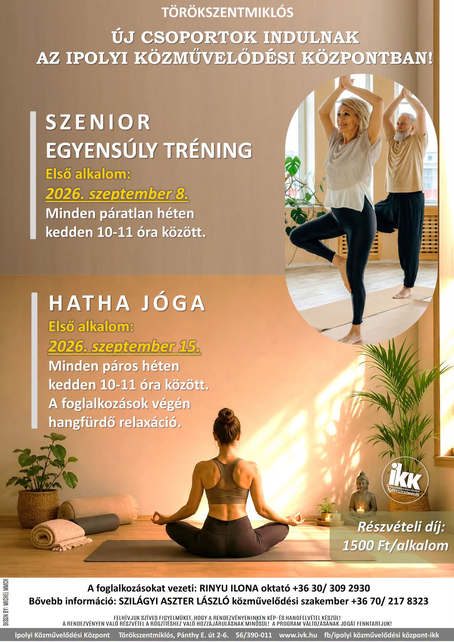 Szenior Egyensúly Tréning és Hatha jóga az Ipolyi Közművelődési Központban