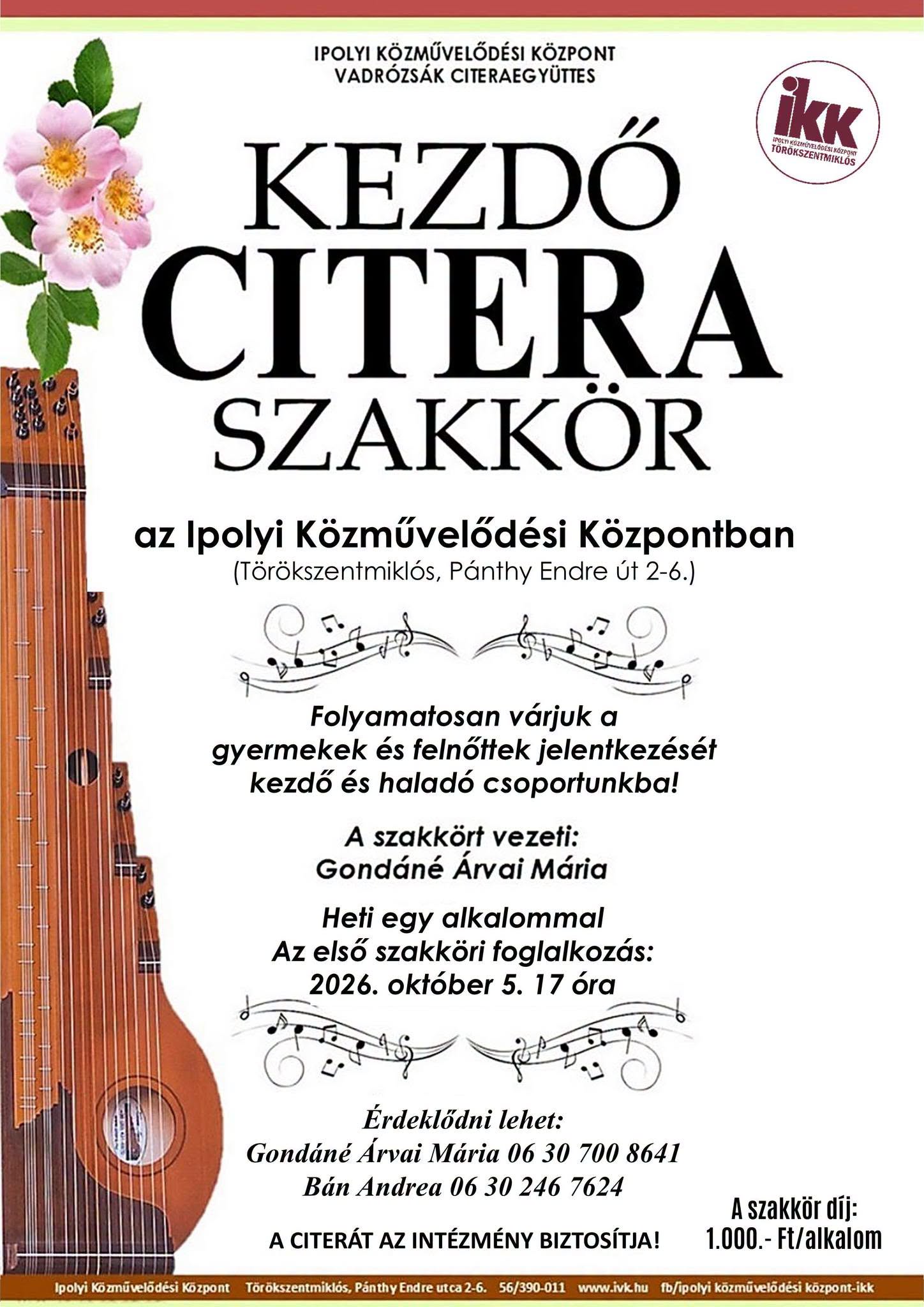 Kezdő citera szakkör - Ipolyi Közművelődési Központ