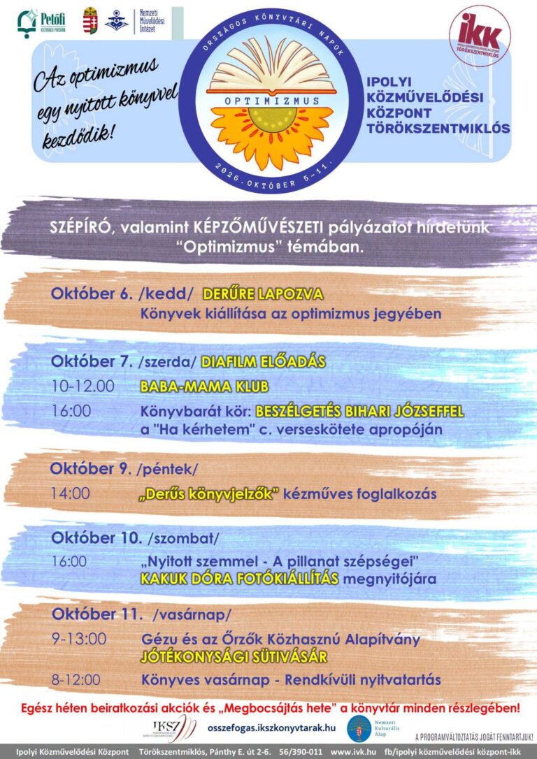 Országos Könyvtári Napok 2026 - Ipolyi Közművelődési Központ