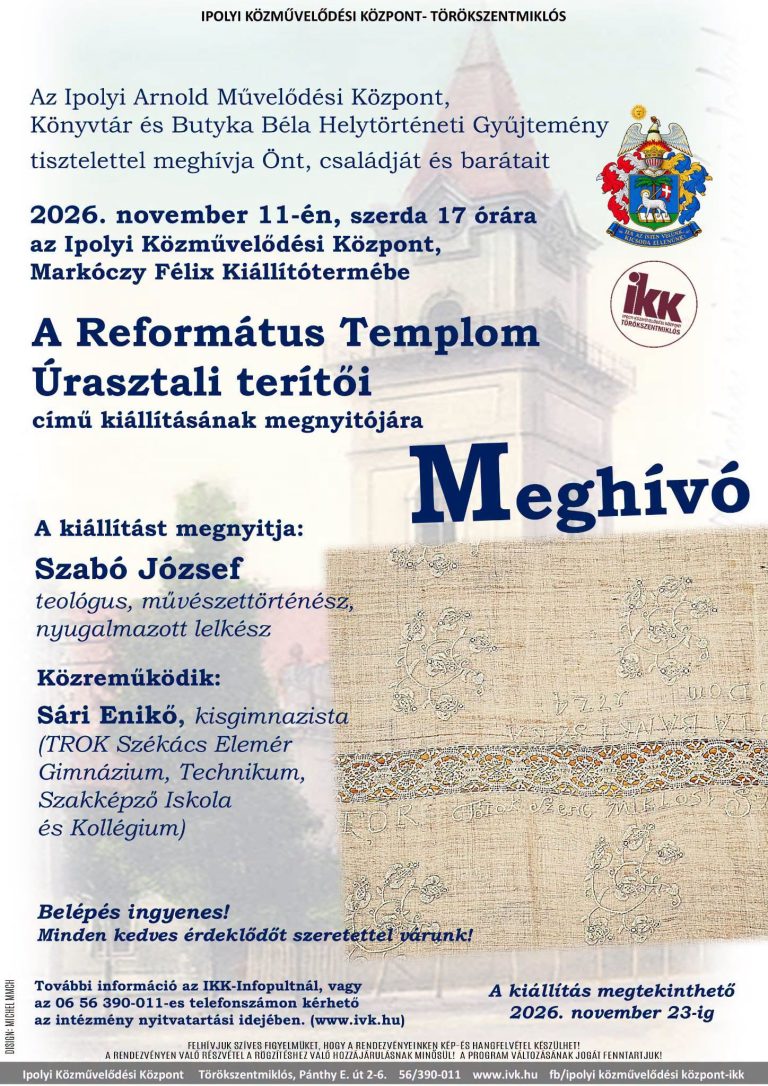 A Református Templom Úrasztali terítői - kiállítás