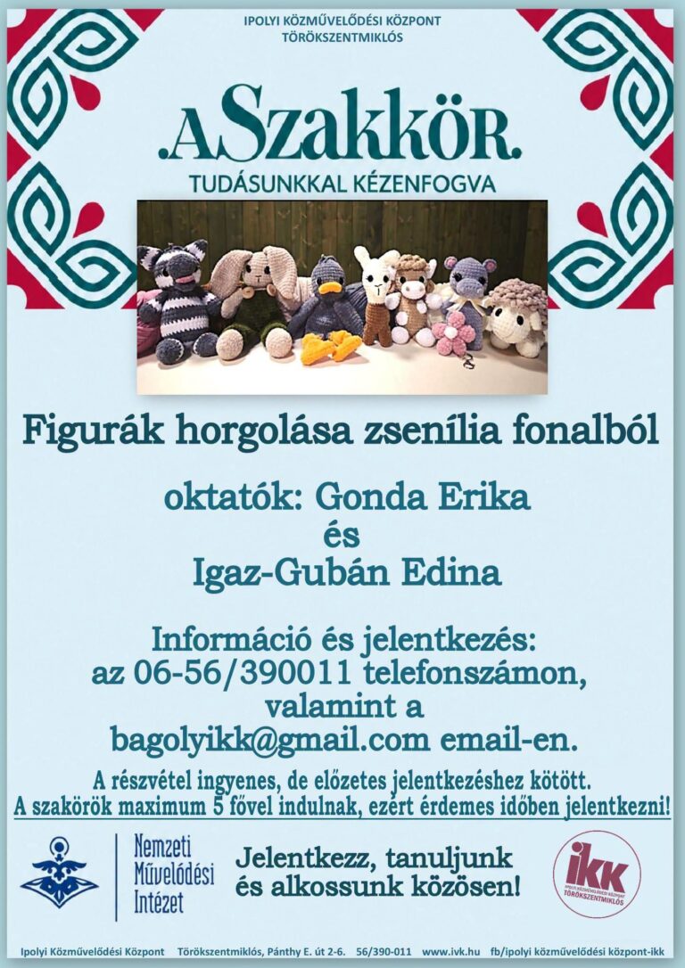 ASzakkör - Figurák horgolása - Ipolyi Közművelődési Központ